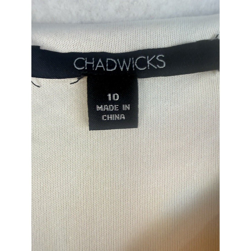 Chadwicks Womens Size 10 Yellow Floral Sleeveless Blouse Twist Neck Lined Top - Picture 4 of 6